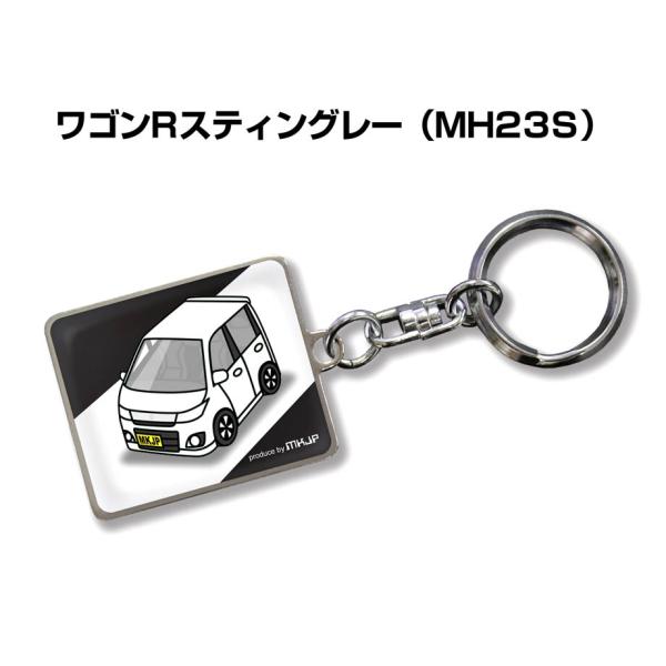 MKJP 車種別かわカッコいい キーホルダー スズキ ワゴンRスティングレー MH23S ゆうメール...