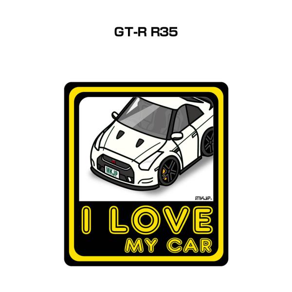 MKJP I LOVE MY CARステッカー 2枚入り ニッサン GT-R R35 ゆうメール送料...