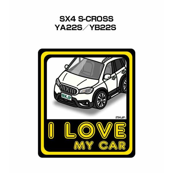 MKJP I LOVE MY CARステッカー 2枚入り スズキ SX4 S-CROSS YA22S...