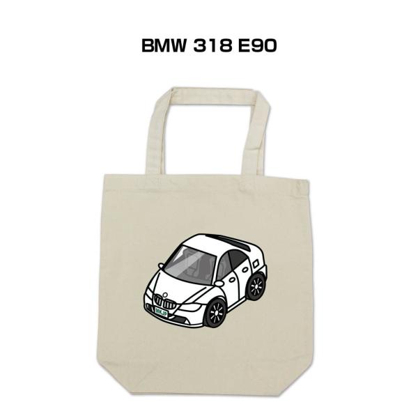 トートバッグ エコバッグ 車好き プレゼント 車 メンズ 男性 BMW 318 E90 ゆうパケット...