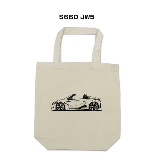 トートバッグ エコバッグ シルエット 手書き風 シンプル プレゼント 車 イベント S660 JW5...