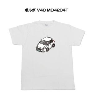 Tシャツ モノクロ シンプル 車好き プレゼント 男性 外車 ボルボ V40