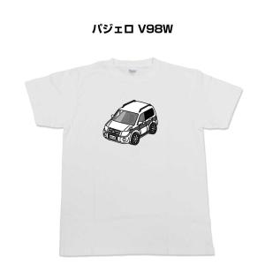 Tシャツ モノクロ シンプル 車好き プレゼント 車 祝い クリスマス 男性 ミツビシ パジェロ V98W ゆうパケット送料無料｜mkjp