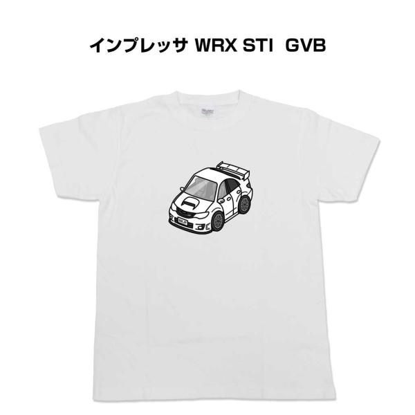Tシャツ モノクロ シンプル 車好き プレゼント 男性 スバル インプレッサ WRX STI GVB...