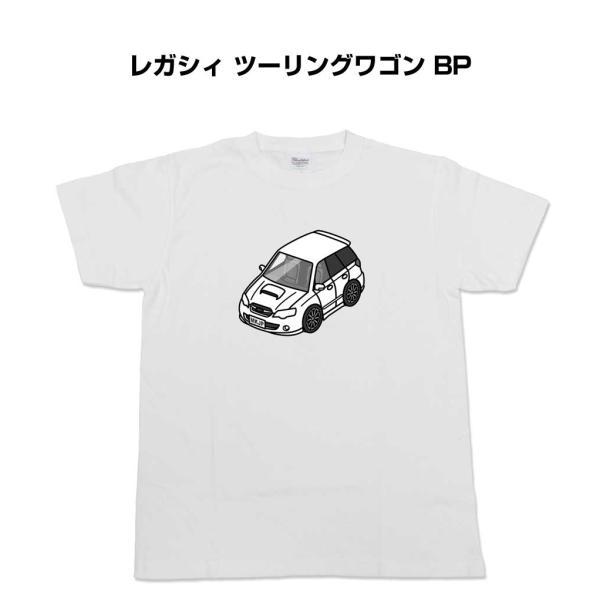 Tシャツ モノクロ シンプル 車好き プレゼント 男性 スバル レガシィ ツーリングワゴン BP ゆ...