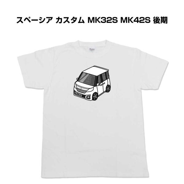 Tシャツ モノクロ シンプル 車好き プレゼント 車 祝い クリスマス 男性 スズキ スペーシア カ...