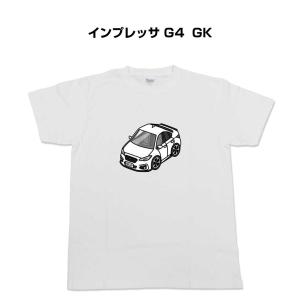 Tシャツ モノクロ シンプル 車好き プレゼント 車 祝い クリスマス 男性 スバル インプレッサ G4 GK ゆうパケット送料無料｜mkjp