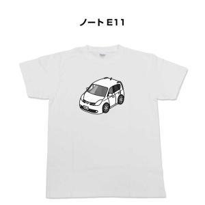 Tシャツ モノクロ シンプル 車好き プレゼント 車 祝い クリスマス 男性 ニッサン ノート E11 ゆうパケット送料無料｜mkjp