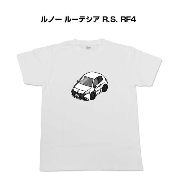 Tシャツ モノクロ シンプル 車好き プレゼント 男性 外車 ルノー ルーテシア R.S. RF4 ...