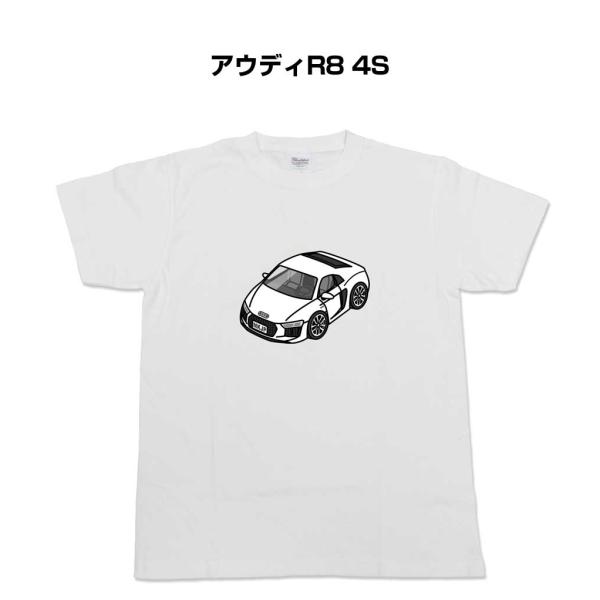 Tシャツ モノクロ シンプル 車好き プレゼント 男性 外車 アウディR8 4S ゆうパケット送料無...