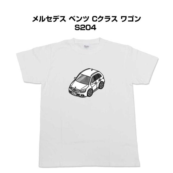 Tシャツ モノクロ シンプル 車好き プレゼント 男性 外車 メルセデス ベンツ Cクラス ワゴン ...