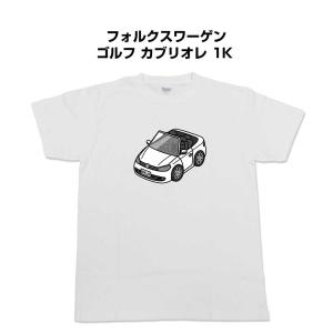 Tシャツ モノクロ シンプル 車好き プレゼント 車 祝い クリスマス 男性 外車 フォルクスワーゲン ゴルフ カブリオレ 1K  ゆうパケット送料無料｜mkjp