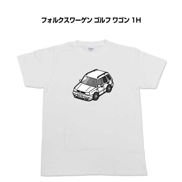 Tシャツ モノクロ シンプル 車好き プレゼント 男性 外車 フォルクスワーゲン ゴルフ ワゴン 1...