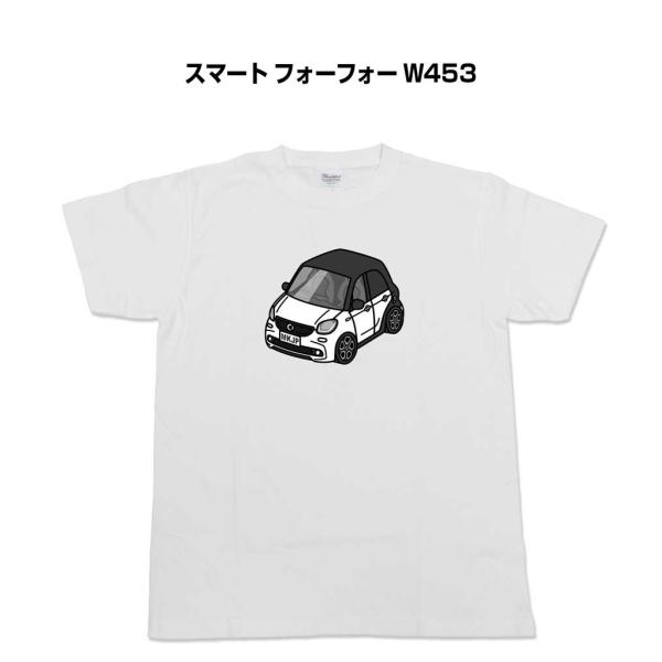 Tシャツ モノクロ シンプル 車好き プレゼント 男性 外車 スマート フォーフォー W453  ゆ...