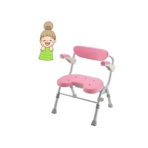 折りたたみシャワーチェアU型 肘掛け付 リッチェル