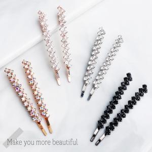 ヘアピン おしゃれ ヘアアクセサリー キラキラ 黒 結婚式