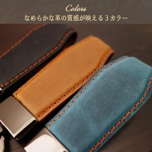 キーホルダー 革 キーリング 本革 レザー 素...の詳細画像2