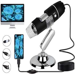 3-In-1 USB 顕微鏡 カメラ 50-1600倍 30万画素 デジタルマイクロスコープ