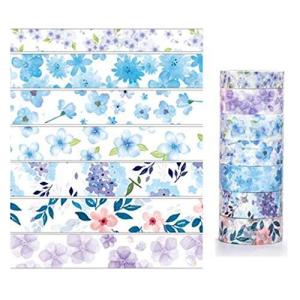 RuiChy日本の花の装飾的なマスキングテープ 7ロールの青い花の付箋ワシテープコレクション ジャーナル ス