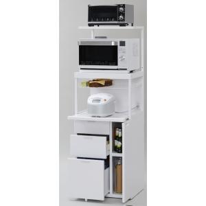 米びつ付きレンジ台 幅50 スリムタイプ 「ファインキッチン」SKU-311W