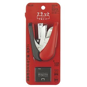 プラス フラットホッチキスフラットかるヒット針付 レッド ST-010VH RD