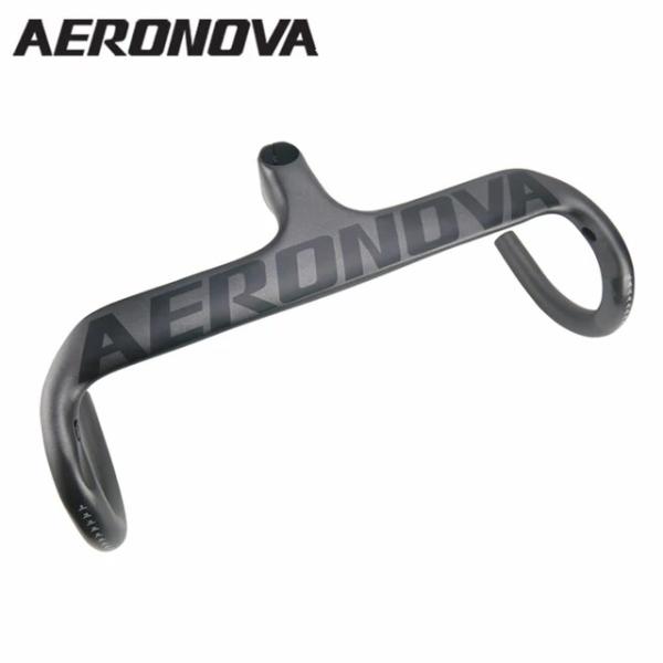 Aeronova-自転車のハンドルバー,一体型ハンドルバー,ロゴなし,マットブラック,ロードバイク用...