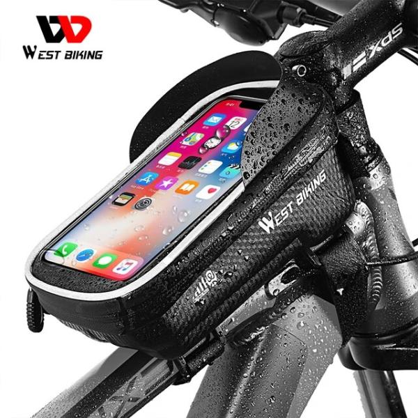西サイクリング自転車バッグフロントフレーム6インチのタッチスクリーン携帯電話の袋mtbロードバイク防...