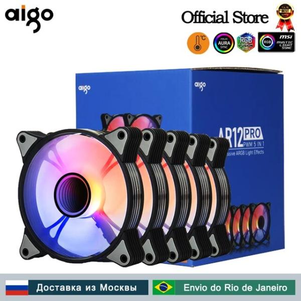 Aigo-ar12proコンピューターファン,4ピンpwm,cpu冷却ファン,3ピン,無制限のスペー...