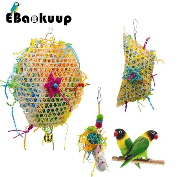 Ebaokuupオウムのおもちゃページングバードのおもちゃ色の紙シュレッダー竹織機愛、鳥、オランダ、