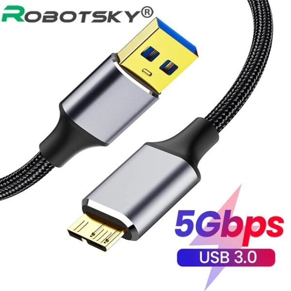 Robotsky-samsung s5 note 3 hdd用のusb 3.0-micro bケーブ...