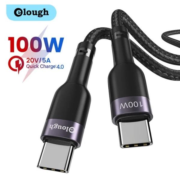 Elough-USB Type-Cケーブル,100W,5a,クイックチャージ,4.0 pd,Xiao...