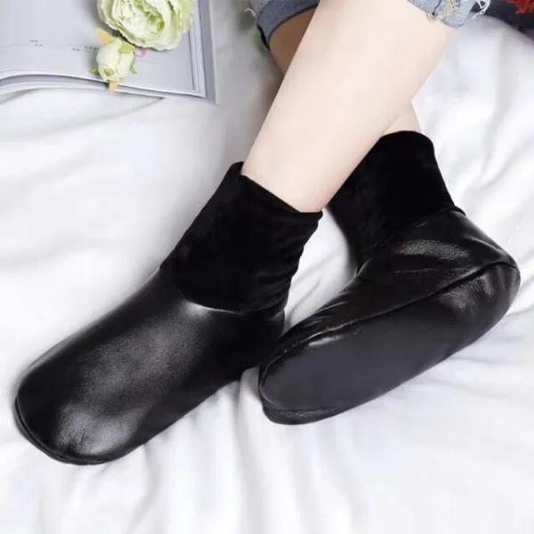 Winter Warm Leather Thermal Boot Slipper Indoor Ho...