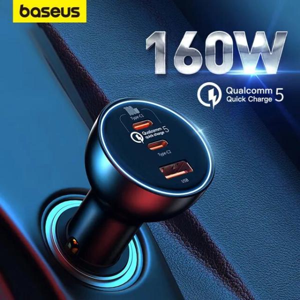 Baseus-車の充電器qc,160W,クイックチャージ,pps d3.0,usbタイプc,iPho...