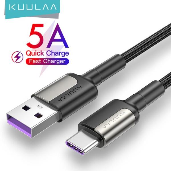 Kuulaa-急速充電とデータ用のusbtype-c 5aケーブル,samsung,xiaomi m...
