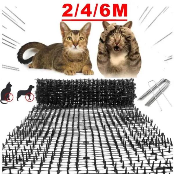 2/4/6mガーデン猫スキャットよけマット棘は、アンチ猫ネットスパイク抑止力維持猫犬離れ掘削クライミ...