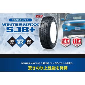 送料無料 業販品 直送品 新品 スタッドレスタイヤ 4本セット ダンロップ SJ8+ 195/80R15 21年〜23年製 WINTER MAXX (タイヤのみ)｜mkst-2