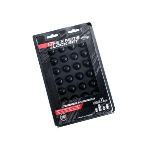 送料無料 新品 MIDxRAYS ブラック/黒色 スチール ロックナットSET 24個 通常ナット 20個 + ロックナット 4個 M12x1.25 17HEX TAIWAN製｜mkst-2