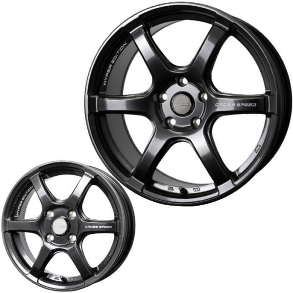 17インチ 4穴 100 6.5J クロススピード RS6 ダイヤモンドブラック ホイール単品 4本...