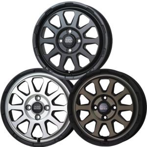 14インチ 4穴 100 4.5J マッドクロス レンジャー ブラックorシルバーorブロンズ ホイール単品 4本セット｜mkst