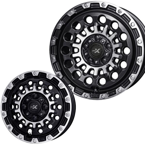 15インチ 4穴 100 4.5J PPX GX14 マットブラックポリッシュ ホイール単品 4本セ...