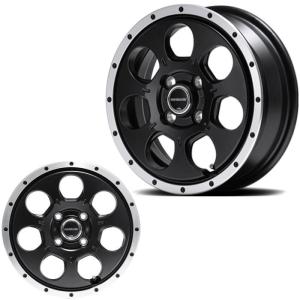 共豊 14インチ 4穴 100 4.5J PPX MIL:8 セミグロスブラック/イエロー