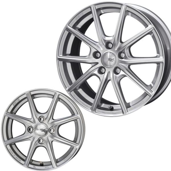 14インチ 4穴 100 4.5J ENKEI ザイン EK シャインシルバー ホイール単品 4本セ...