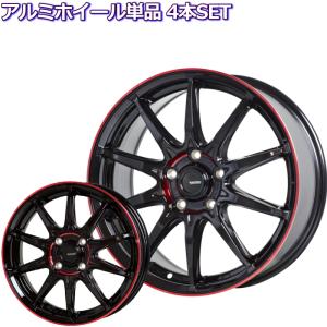 17インチ 5穴 114.3/100 7J ジースピード P-05R ブラック+レッドクリア ホイール単品 4本セット｜mkst