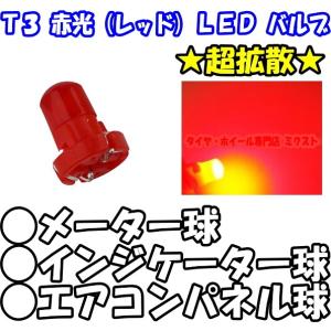 (送料無料) LEDバルブ 10個 T3 レッド 赤光 (メーター/インジケーター/エアコンパネル)｜mkst