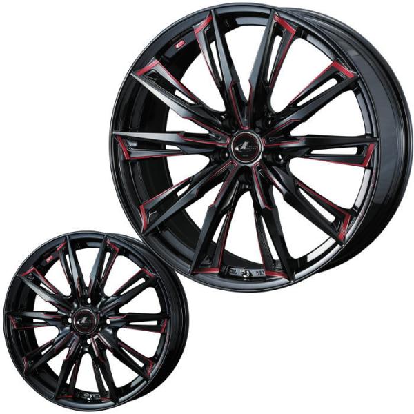 245/45R20 LEONIS GX BK/SC RED 20インチ 5穴 114.3 8.5J ...