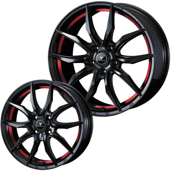 225/60R17 ノヴァリス ローグ VF ピアノブラック/レッドライン 17インチ 5穴 114...