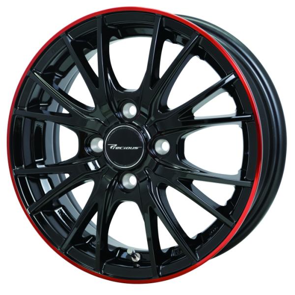 155/65R14 プレシャス HM-1 V2 ブラック/レッドクリア 14インチ 4穴 100 4...