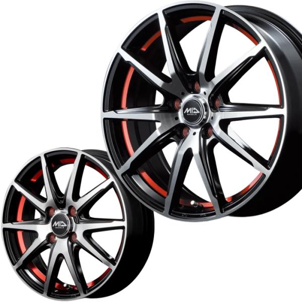 225/50R18 シュナイダー RX-02 アンダーカットレッド 18インチ 5穴 114.3 7...