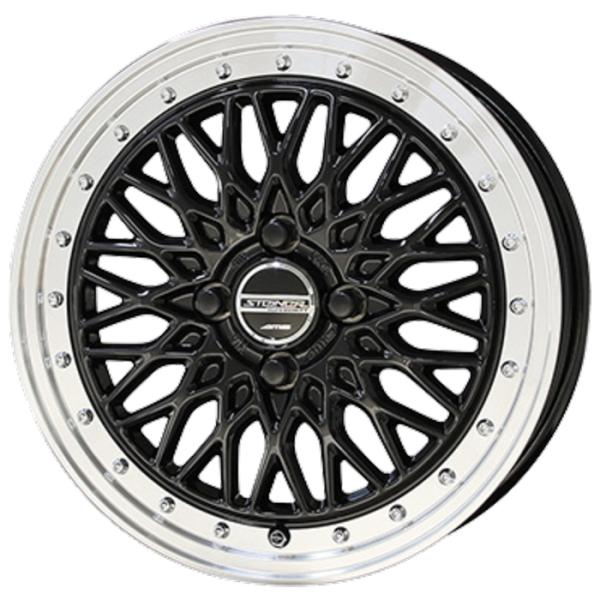 195/65R16 シュタイナー FTX オニキスブラック 16インチ 4穴 100 6J サマータ...