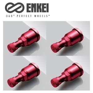 ENKEI エアーバルブ レッド アルミ製 4個 【品番 : 40-450-2615-R】